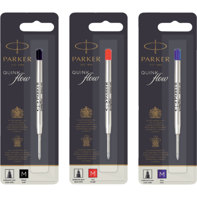 Balpenvulling Parker Quinkflow medium zwart blister à 1 stuk