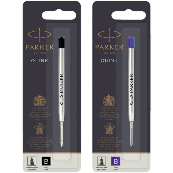 Balpenvulling Parker Quink breed zwart breed blister à 1 stuk