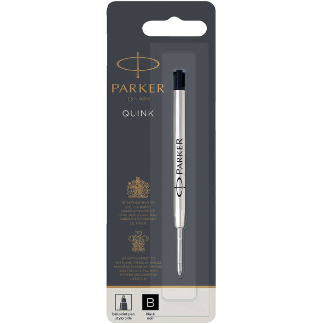 Balpenvulling Parker Quink breed zwart breed blister à 1 stuk