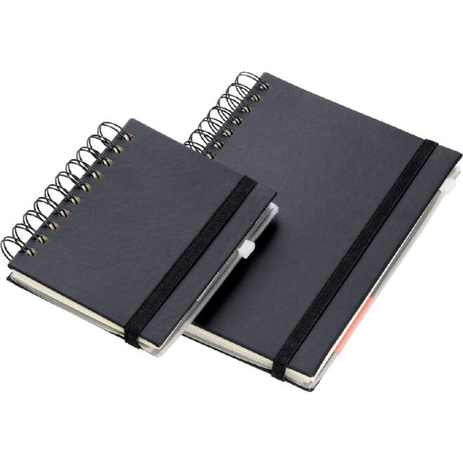 Notitieboek Quantore A6 spiraal lijn 192blz 80gr zwart