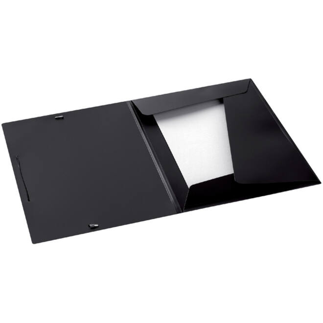 Elastomap Djois college file A4 3 klepppen PP zwart