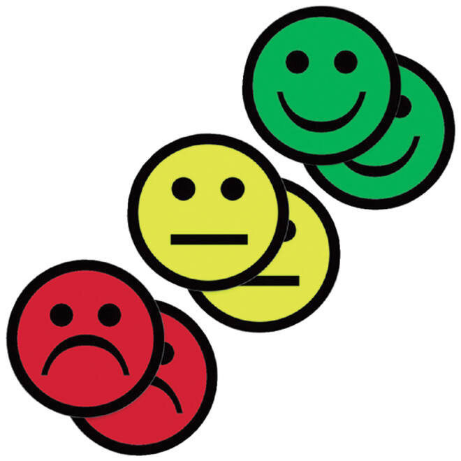 Magneet smiley 50mm emotie neutraal geel