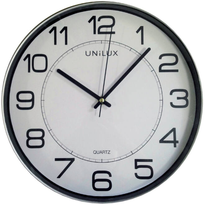 Wandklok Unilux Magnet Ø 30.5cm lichtgrijs/wit