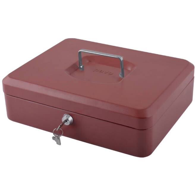 Geldkist Pavo met muntsorteerbak 300x240x90mm rood