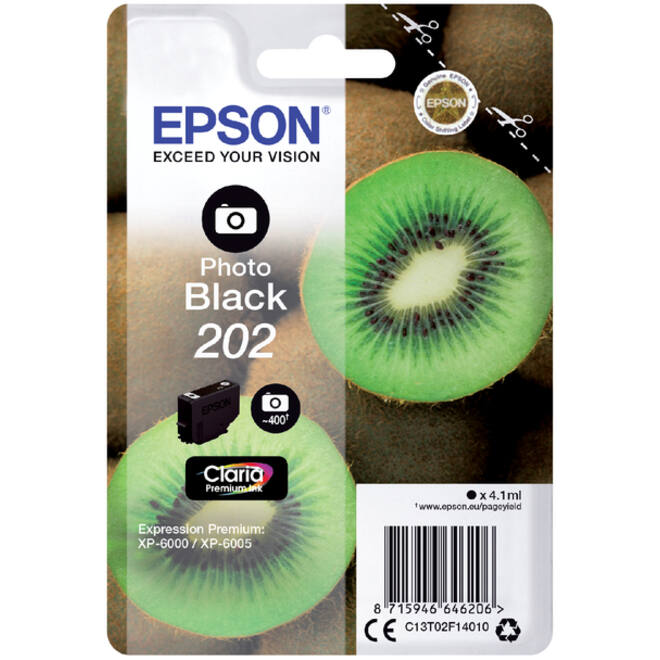 Inktcartridge Epson 202 T02F14 foto zwart