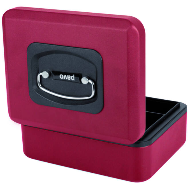 Geldkist Pavo Deluxe 200x160x90mm rood