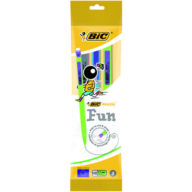 Vulpotlood Bic Matic fun HB 0.7mm blister à 3 stuks