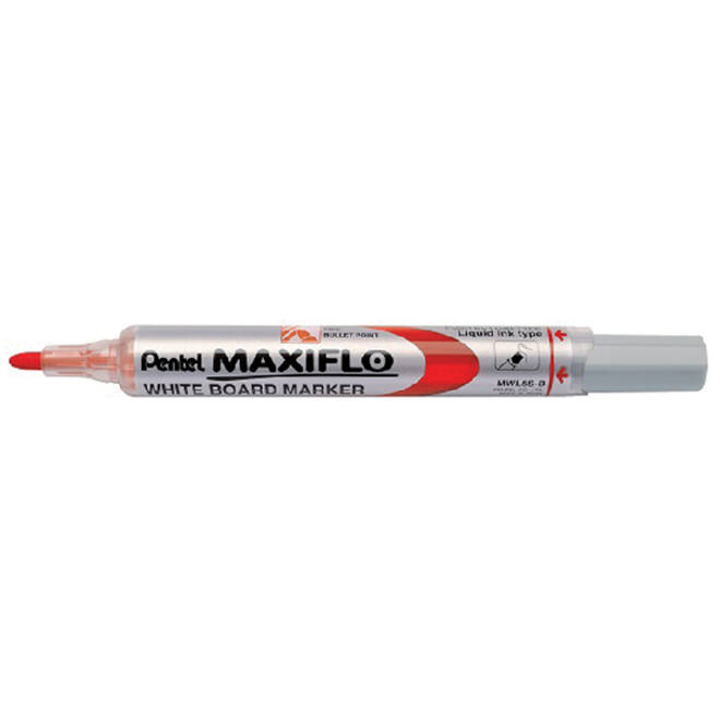 Viltstift Pentel MWL5S Maxiflo whiteboard rond 1mm rood