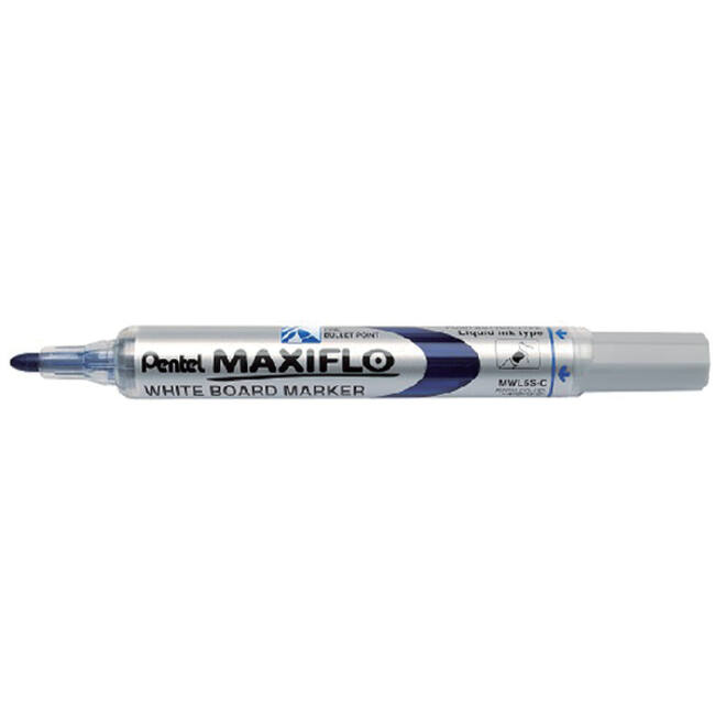 Viltstift Pentel MWL5S Maxiflo whiteboard rond 1mm blauw