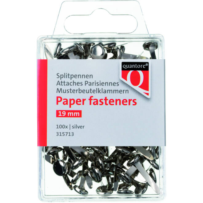 Splitpen Quantore blister 19mm zilver