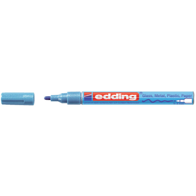 Viltstift edding 751 lakmarker rond 1-2mm metallic blauw
