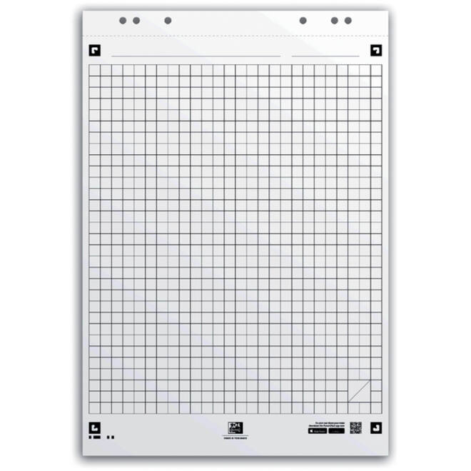 Flipoverpapier Oxford smart 65x98cm. ruit 90gram 20vel