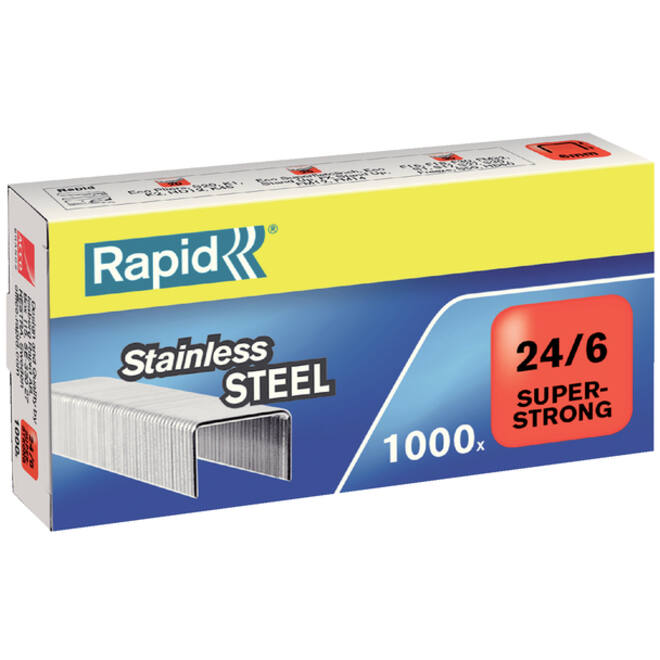 Nieten Rapid 24/6 RVS superstrong 1000 stuks
