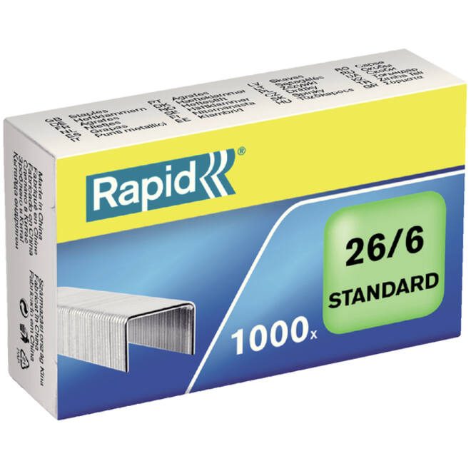 Nieten Rapid 26/6 gegalvaniseerd standaard 1000 stuks