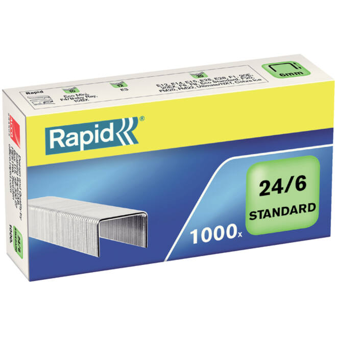 Nieten Rapid 24/6 gegalvaniseerd standaard 1000 stuks