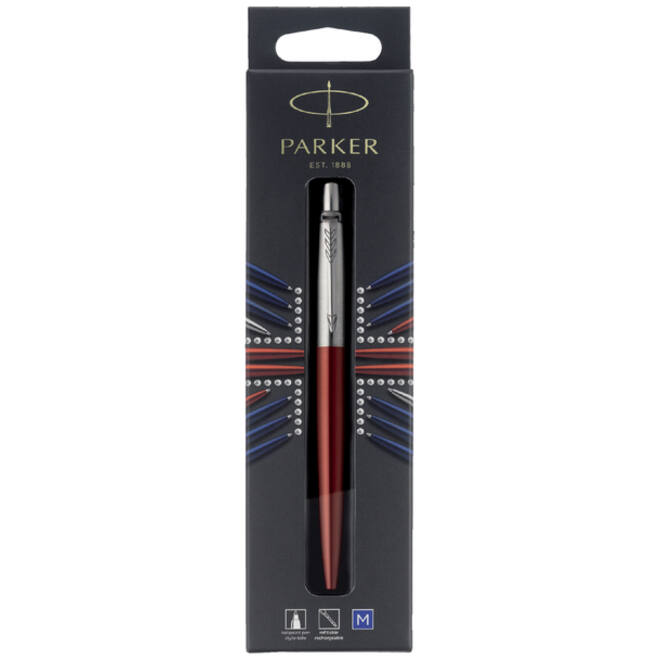 Balpen Parker Jotter Kensington red CT medium blister à 1 stuk