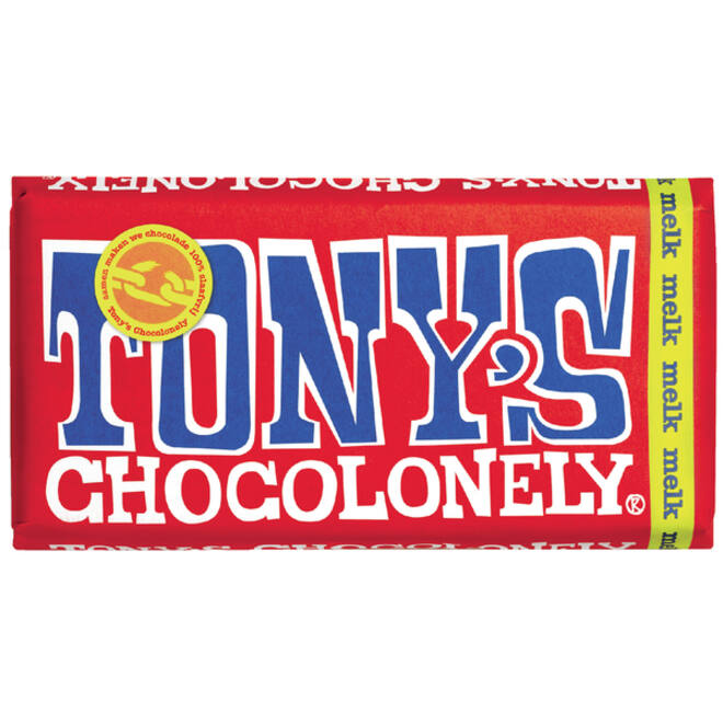 Chocolade Tony's Chocolonely melk reep 180gr