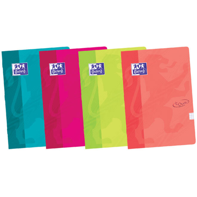 Schrift Oxford School Touch A4 ruit 10x10mm 72 pagina's 80gr assorti