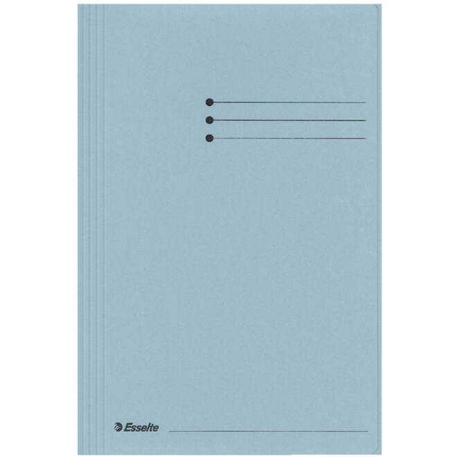 Dossiermap Esselte folio 3 kleppen manilla 275gr blauw