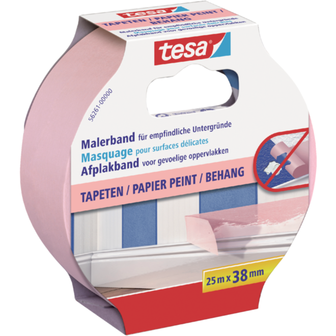 Afplaktape tesa® Professional sensitive 25mx38mm roze