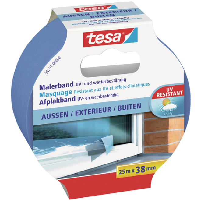 Afplaktape tesa® Professional outdoor 25mx38mm blauw