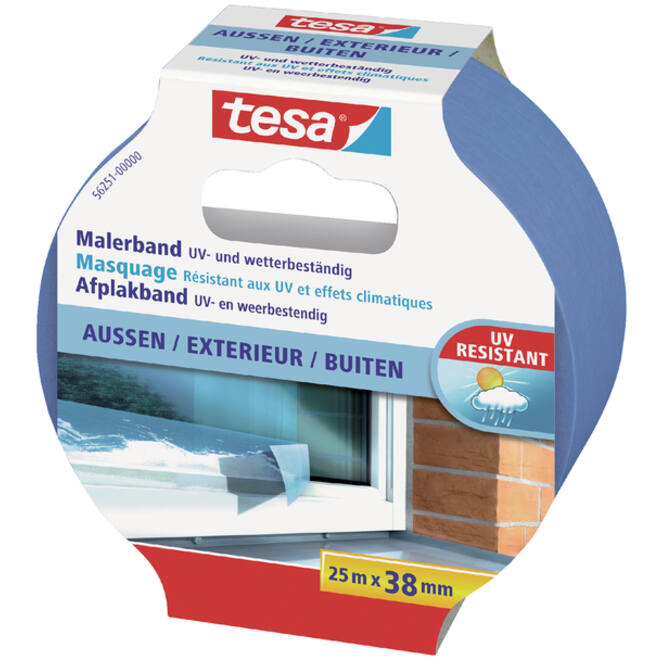 Afplaktape tesa® Professional outdoor 25mx38mm blauw