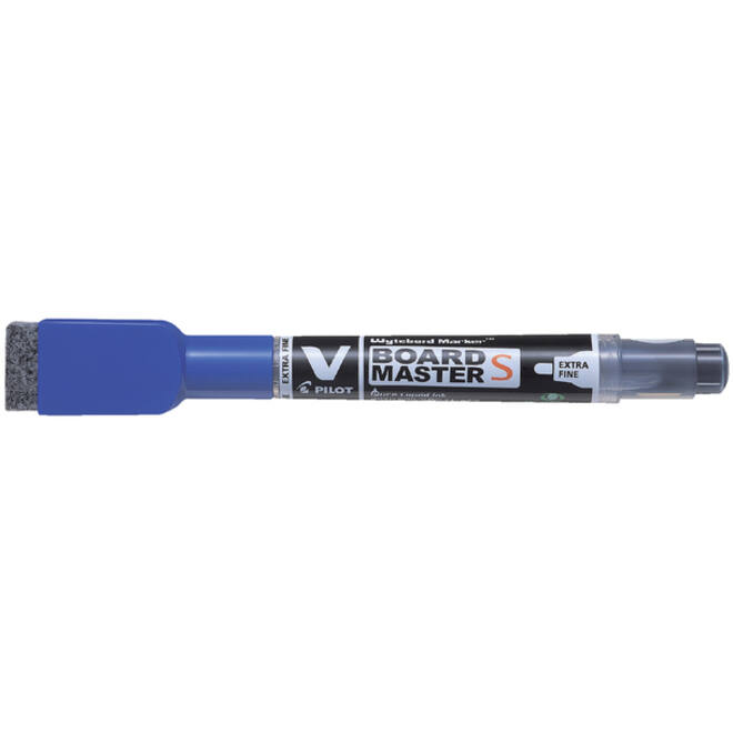 Viltstift Pilot whiteboard met wisser rond extra fijn blauw