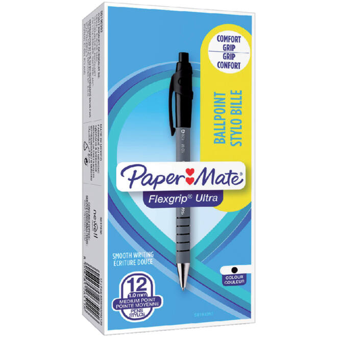 Balpen Paper Mate Flexgrip Ultra medium zwart
