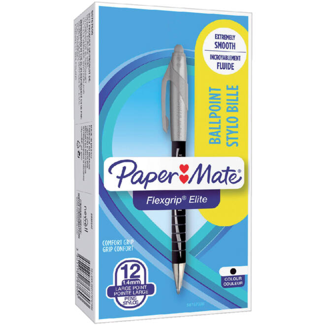 Balpen Paper Mate Flexgrip Elite breed zwart