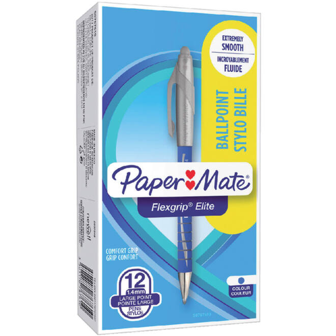 Balpen Paper Mate Flexgrip Elite breed blauw