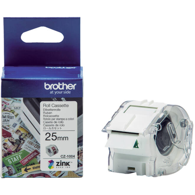 Etiket Brother CZ-1004 25mmX5m kleur opdruk