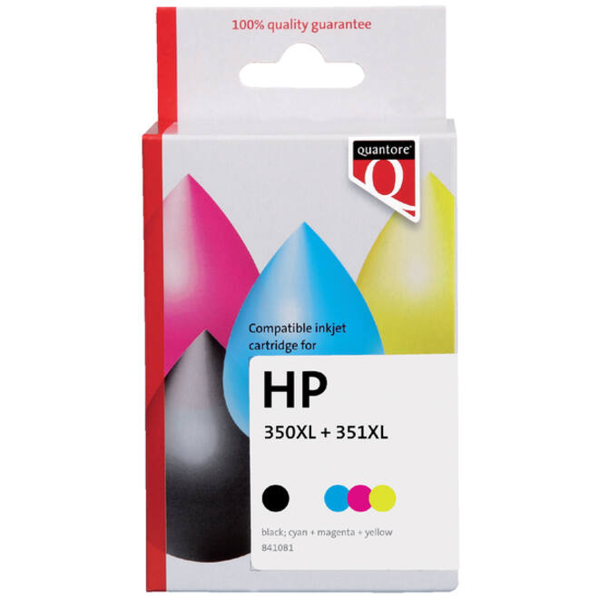 Inktcartridge Quantore alternatief tbv HP CB336EE CB338EE 350XL 351XL zwart en kleur
