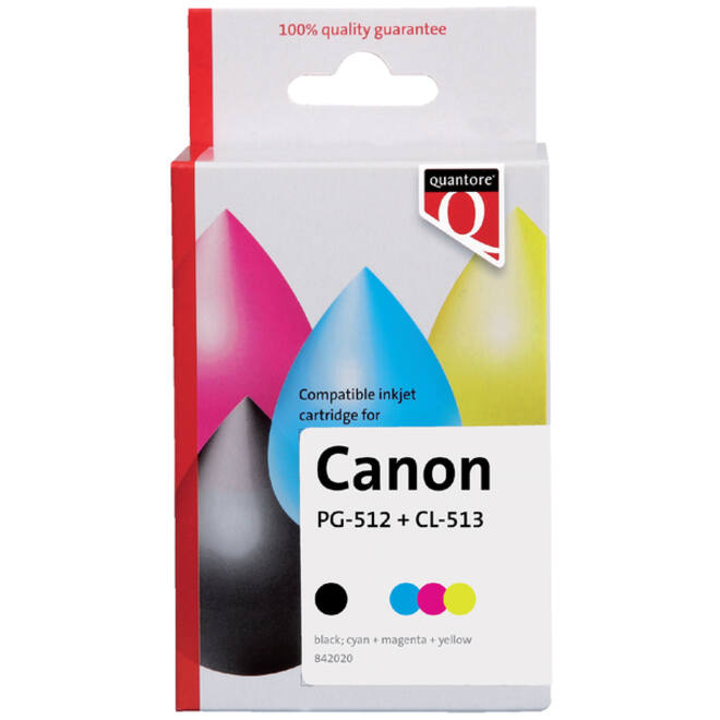 Inktcartridge Quantore alternatief tbv Canon PG-512 CL-513 zwart + 3 kleuren