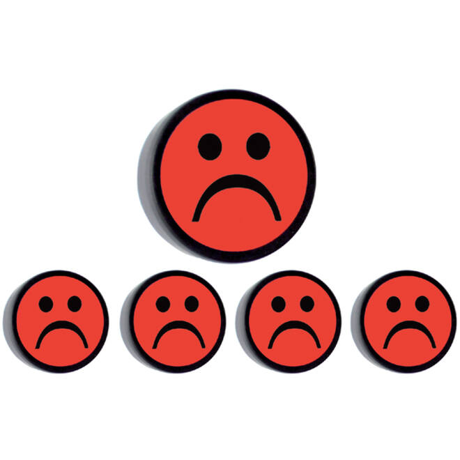 Magneet smiley 35mm rood