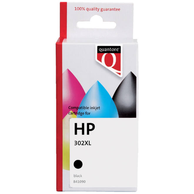 Inktcartridge Quantore alternatief tbv HP F6U68AE 302XL zwart
