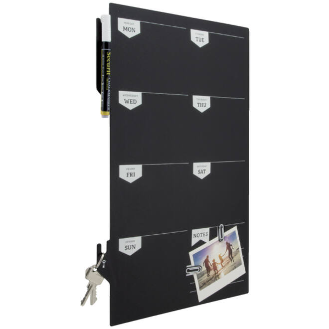 Krijtbord securit silhouette weekplanner zwart + 1 marker