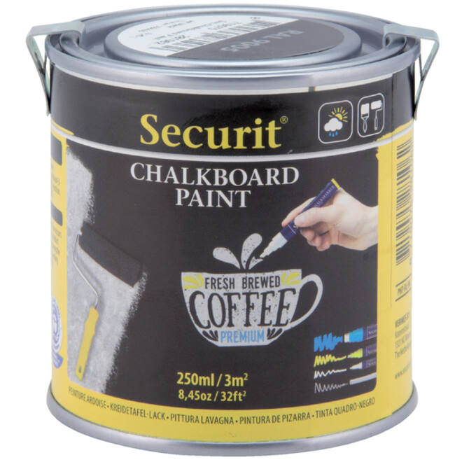 Krijtbord securit acyrlverf waterbasis 250ml zwart