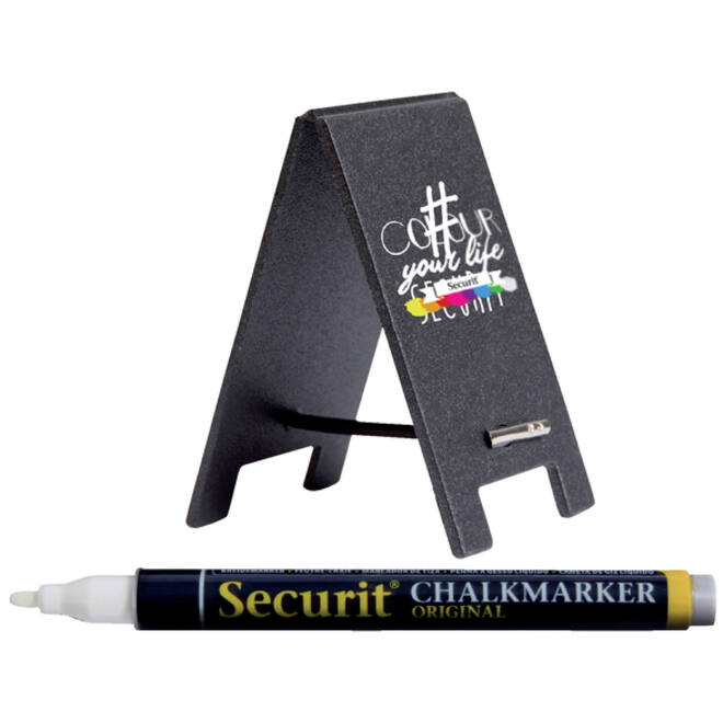 Krijtbord securit mini tafel set 5 stuks zwart