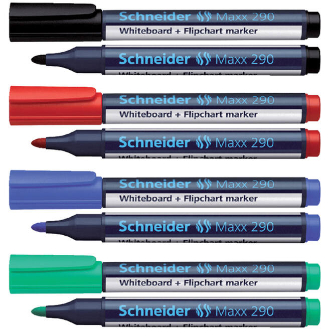 Viltstift Schneider Maxx 290 whiteboard rond 2-3mm zwart