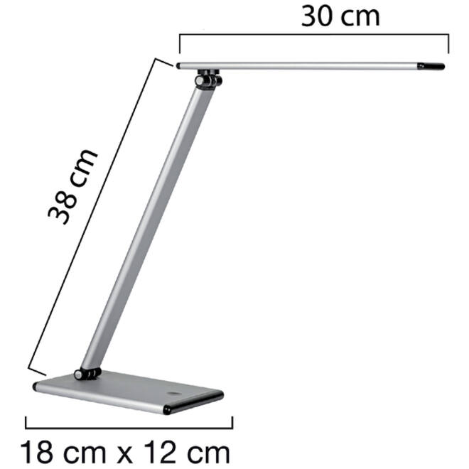 Bureaulamp Unilux Terra led aluminium grijs
