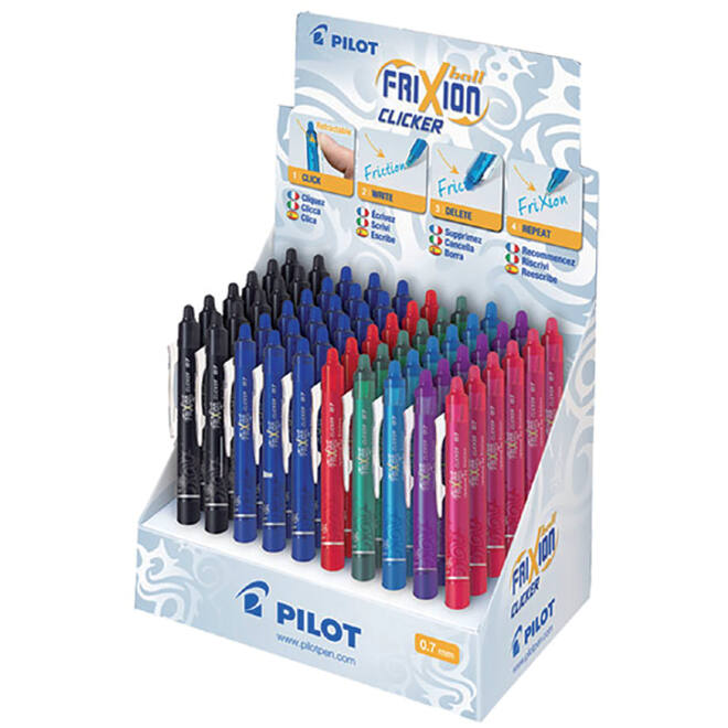 Rollerpen PILOT friXion clicker medium assorti