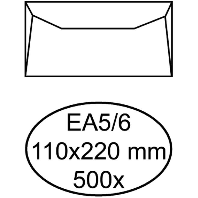 Envelop Hermes bank EA5/6 110x220mm gegomd wit doos à 500 stuks