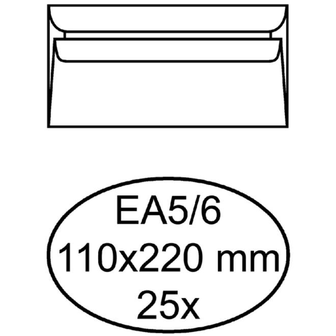 Envelop Quantore bank EA5/6 110x220mm zelfklevend wit 25stuk