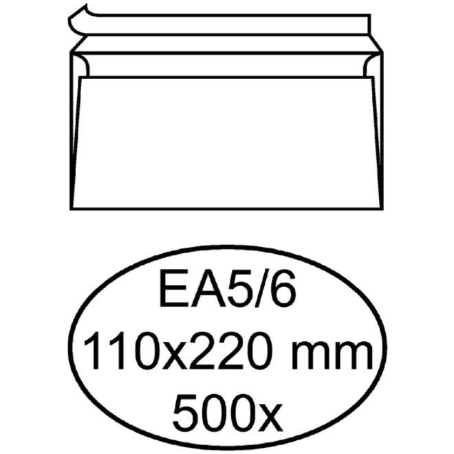 Envelop Quantore bank EA5/6 110x220mm zelfklevend wit 500st.