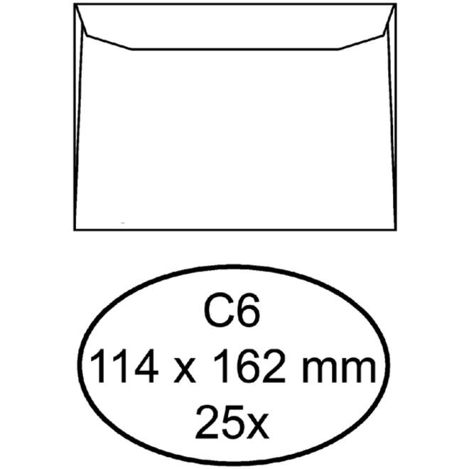 Envelop Quantore bank C6 114x162mm wit 25stuks