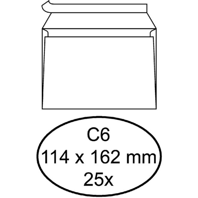 Envelop Quantore bank C6 114x162mm zelfklevend wit 25stuks