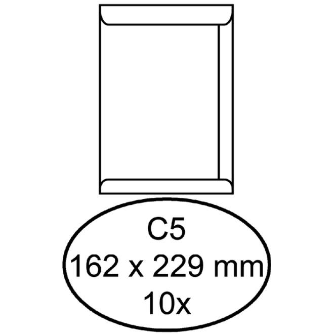 Envelop Hermes akte C5 162x229mm zelfklevend wit pak à 10 stuks