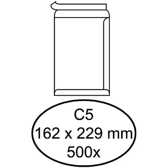 Envelop Quantore akte C5 162x229mm zelfklevend wit 500stuks