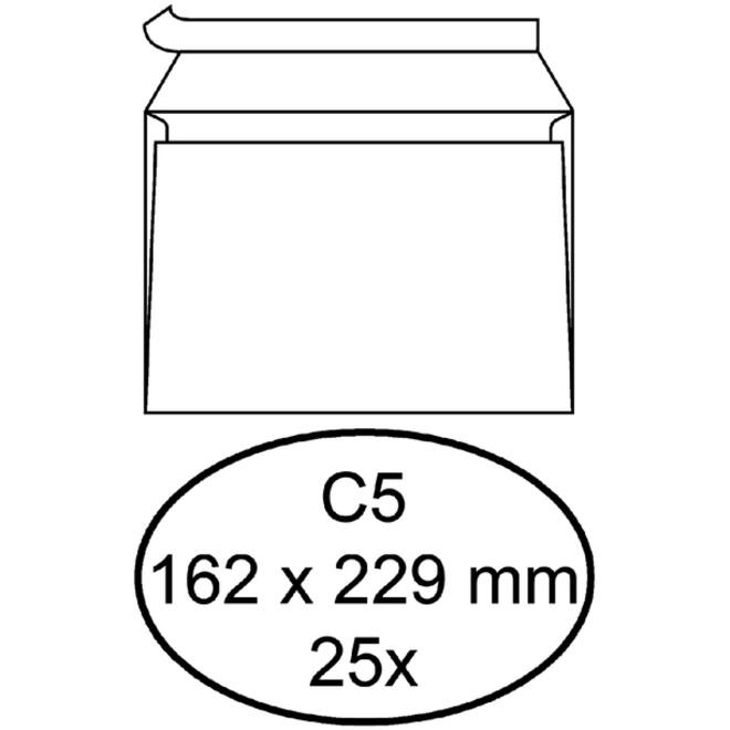 Envelop Quantore bank C5 162x229mm zelfklevend wit 25stuks