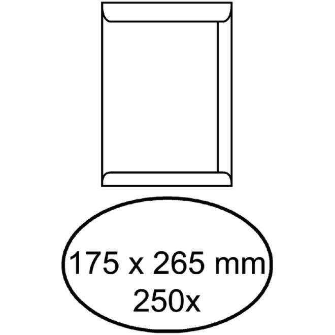 Envelop akte IEZZY 175x265mm zelfklevend 100gr wit 250stuks